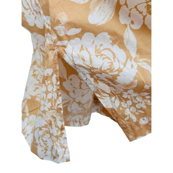 Susan Graver Style 100% Cotton Cream Floral Button Down Blouse Shirt Size Large - Picture 8 of 8